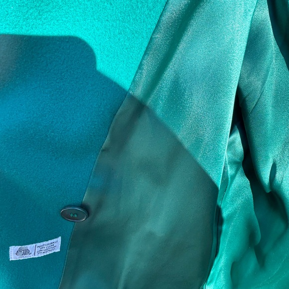 Chic Teal Double-Breasted Women's Pea Coat - Picture 8 of 10